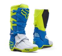 FOX Motion Bottes de motocross, bleu/jaune, Taille 7