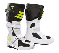 Shot Race 6 Bottes de motocross, noir-blanc-jaune, taille 47 pour homme