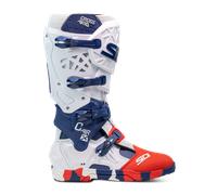 §Bottes Cross Sidi Crossair X Blanc-Bleu Marine-Rouge§