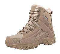 Bottes d’hiver en peluche pour hommes chaussures montantes confortables pour activités extérieures modèles mi-hauts style terrain parfaites pour l’entraînement des forces spéciales et (Khaki, 43)