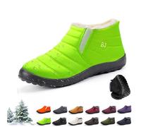 Bottes d’Hiver Femme Homme - Bottes de Neige Orthopédiques Chaudement Doublées, Imperméables & Antidérapantes, Chaussures Minimaliste Outdoor Confort avec Doublure en Fourrure(Light green,47 EU)
