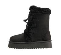 Bottes d'automne Hautes pour Femme Mi Longues en Daim Perforé Chaussures Bottines Chelsea habillées de Loisirs Chaudes Semelle extérieure légère antidérapante et d'hiver