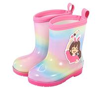 Bottes de boue imperméables pour enfants, antidérapantes, légères | Bottes flaques d'eau pour garçons et filles avec poignée Chaussures en caoutchouc pour jardin et forêt