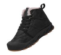 Bottes de camouflage pour garçons et filles - Automne et hiver - Doublure en polaire - Baskets montantes en coton - Chaudes et antidérapantes - Chaussures de sport, Noir , 34 EU