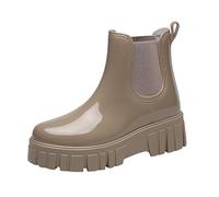 Bottes de chasse en caoutchouc amovibles avec intérieur en coton - Chaussures de pluie d'extérieur en caoutchouc, kaki, 37.5 EU