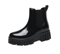Bottes de chasse en caoutchouc amovibles avec intérieur en coton - Chaussures de pluie d'extérieur en caoutchouc, Noir , 38.5 EU