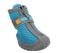Bottes de Chaussures de Chien, Chaussures d'été Bottes Chaussons avec Semelles en Caoutchouc antidérapantes en Maille extérieure Respirante empêchent Le léchage de Rayures(#4-Lac Bleu)