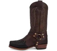 Bottes De Chevalier De Cow-Girl Western pour Femmes, Bottes De Mollet D’équitation Rétro à Bout Carré, Botte Décontractée Traditionnelle De Campagne à Broderie Classique, Blue, 8 UK