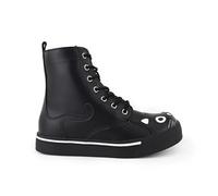 Bottes De Combat Kitty Pour Femme TUK En Cuir Vegan Noir Chaussures À Lacets