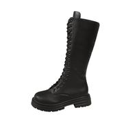 Bottes de combat montantes à lacets avec semelle à crampons pour femme, Noir , 39.5 EU