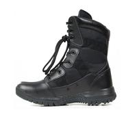 Bottes de Combat Respirantes pour Hommes, Bottes Tactiques Militaires durables pour Le Travail, la sécurité et la Tactique(Black,44 EU)
