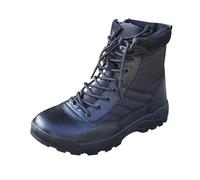 Bottes de combat tactiques légères pour homme avec fermeture éclair latérale, bottines à lacets avec semelle antidérapante, bottes de patrouille respirantes et durables, chaussures de randonnée dans