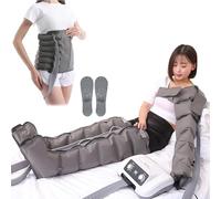 Bottes de compression d'air de pressothérapie | Système de bottes de récupération à 6 cavités, jambes de massage de drainage lymphatique, compression séquentielle pour une amélioration de la