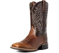 Bottes De Cow-Boy Marron pour Hommes Western Boot Durable Retro Classic Brodered Square Toe, Brown, 10 UK