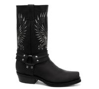 Bottes de Cowboy en Cuir à Bouts Carrés et Aigles Chauve pour Hommes