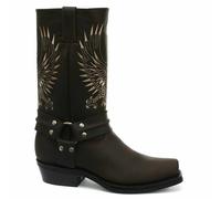 Bottes De Cowboy En Cuir Marron À Enfiler À Bout Carré Bald Eagle Pour Hommes
