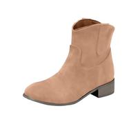Bottes de cowboy en daim à bout pointu pour femme, bottes mi-mollet à enfiler pour femme, résistantes à l'usure et anti-rayures pour un confort tout au long de la journée, kaki, 41.5 EU