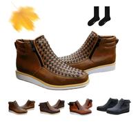 Bottes de cowboy occidentales fabriquées à la main pour hommes, fermeture éclair double face, bout carré, tissées à la main, pour le travail Westerns pour hommes, kaki, 40 2/3 EU