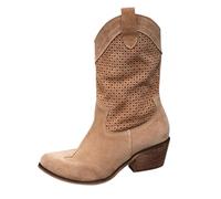 Bottes de cowboy pour femme - Bottes d'équitation western pour femme - Talon bloc - Bottes western - Automne et hiver - Bottes mi-hautes - Bottes de randonnée - Bottes de cowgirl - Bottes de costume