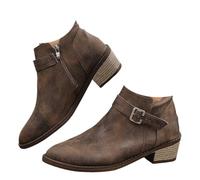 Bottes de cowboy pour femme - Bout pointu - Talon bloc et fermeture éclair latérale - Bottes d'automne pour femme - Mode Dressy - Casual