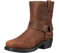 Bottes de Cowboy pour Hommes, Bottes de Cowboy et Motard, Bottes occidentales en Cuir, Lacets sans Glissement Jusqu'au Milieu du Veau,44,Brown
