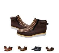 Bottes de cowboy western artisanales Zenfaze, bottes orthopédiques Petatillo en cuir à bout carré for homme avec double fermeture éclair latérale(Coffee,8)