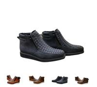 Bottes de cowboy western artisanales Zenfaze, bottes orthopédiques Petatillo en cuir à bout carré for homme avec double fermeture éclair latérale(Black,7.5)