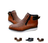 Bottes de cowboy western artisanales Zenfaze, nouvelles bottes orthopédiques Petatillo en cuir à bout carré for hommes (2026)(Brown,8)