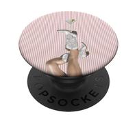 Bottes de Cowboy Western et Verre à Martini et Olives sur Fond Rose PopSockets PopGrip Adhésif