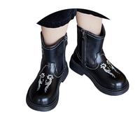Bottes de cowgirl pour filles UK Western Cowboy rétro en cuir Bottines courtes brodées vintage mi-mollet Bottes d'équitation pour enfants tout-petits Outfoor Automne Hiver Chaussures antidérapantes