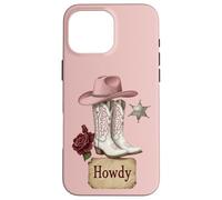 Bottes de Cowgirl Rose Shérif Western Country Style Fashion Coque pour iPhone 16 Pro Max