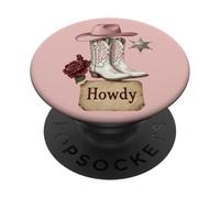 Bottes de Cowgirl Rose Shérif Western Country Style Fashion PopSockets PopGrip Adhésif