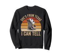 Bottes de Cowgirl Vintage « Elle Vient du Texas I Can Tell » au Coucher du Soleil Sweatshirt