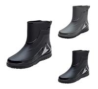 Bottes de jardin imperméables pour homme et femme - Bottes de pluie confortables en caoutchouc - Bottes mi-hautes avec semelle antidérapante - Bottes en caoutchouc résistantes à l'abrasion, Noir , 44