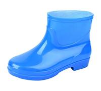 Bottes de jardin pour femme - En caoutchouc - Unisexe - Antidérapantes - Pour la pluie, la boue - Respirantes - Pratiques - Courtes - Pour le jardinage - Noir, bleu, 37 EU