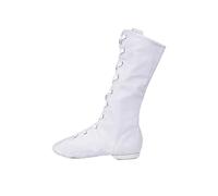 Bottes de jazz montantes en toile pour femme, blanc, 33 EU