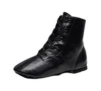 Bottes de Jazz pour Femme - Chaussures de Danse Plates à Lacets avec Semelle Fendue