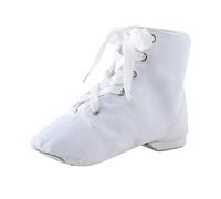 Bottes de jazz pour garçons et filles, semelle fendue, anti-écrasement, chaussures de danse pour yoga, ballet, danse, chaussures montantes en toile à lacets, chaussures unies, douces, respirantes