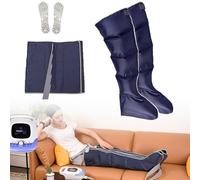 Bottes De Massage Par Compression Pour Jambes Et Pieds, D'Air Avec Fonction Chauffante, Soulage Les Tensions Et AméLiore La Circulation Drainage Lymphatique Jambes (Blue, 2 legs + 1 waist)