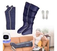 Bottes De Massage Par Compression Pour Jambes Et Pieds, D'Air Avec Fonction Chauffante, Soulage Les Tensions Et AméLiore La Circulation Drainage Lymphatique Jambes (Blue, 2 legs + 2 arms)