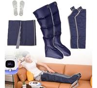 Bottes De Massage Par Compression Pour Jambes Et Pieds, D'Air Avec Fonction Chauffante, Soulage Les Tensions Et AméLiore La Circulation Drainage Lymphatique Jambes (Blue, 2 legs + 2 arms + 1 waist)