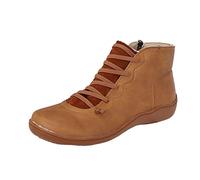 Bottes de mollet Lace Up Boots Côté Rond Zipper Women's Shoe Toe Cuir Casual Women's Bottes Talon Sexy 20 Cm, Marron 3, 41 EU