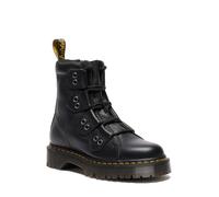 Bottes de motard de Dr. Martens - 1460 BEX LTT 4 Tie Boot - Black Milled Nappa - EU36 à EU41 - pour Femme - noir EU 41