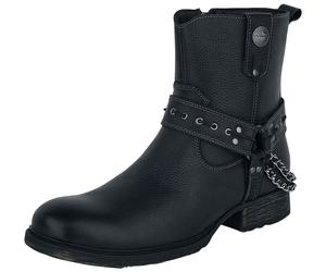 Bottes de motard de Rock Rebel by EMP - Bottines Motard Noires Avec Sangles & Chaînes - EU40 à EU46 - pour Homme - noir EU 40