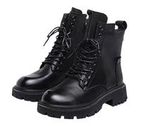 Bottes de motard en polaire pour femme - Chaudes - En cuir synthétique