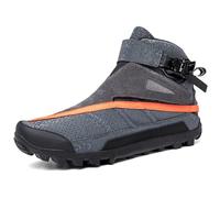 Bottes de Moto pour Hommes, Chaussures de Moto de Soutien de Cheville imperméables Professionnelles, Bottes de Motard d'équitation de Moto en Cuir de Streetbike,Gris,44