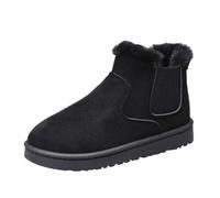 Bottes de neige 2025 avec bottes chaudes et confortables pour femme, bottes d'hiver en laine véritable pour un confort ultime, chaussures pour femme avec talon compensé, Noir , 38 EU