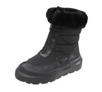 Bottes de neige à plateforme pour femme avec doublure en fausse fourrure polaire - Chaussures chaudes confortables pour l'extérieur - Tendance - Avec fermeture éclair sur le devant, Noir , 38.5 EU