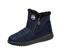 Bottes de Neige Boot Femmes Hiver Résistant à l'Eau Anneau avec Crochet Plat Garder au Chaud Bottes de Neige Confortable Bottes Moyennes Bottes Bottes de Neige Mini, Bleu 1, 41 EU