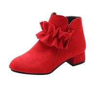 Bottes De Neige Bottines Bebe Fille Sangles Bottes Hiver Chaussures bébé en Dentelle Talon Kawaii éPais Trainers Platform Pas Cher Daim Fourrure de LuckyGirls